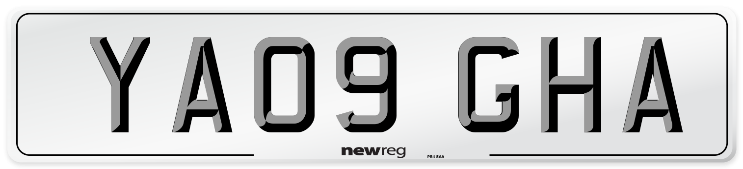 YA09 GHA Number Plate from New Reg